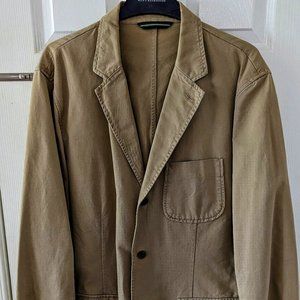 J.Crew Blazer Jacket Mens Size XL Cotton Linen Blend Khaki Sport Coat